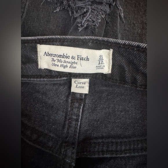 abercrombie and fitch distressed 90s straight ultra high rise curve love - Picture 3 of 3